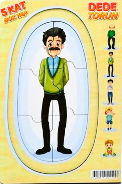 Open Toys Kat Kat Dede Torun Puzzle 5 Kat (Ahşap Yap Boz) Oyuncak