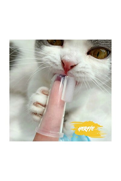 HERFİE Evcil Hayvan Kedi Köpek Parmak Diş Fırçalama Temizleme Aleti Diş Fırçası