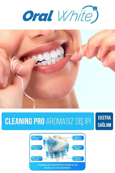 Oral White Cleaning Pro Dental Floss Plain 50 Meters