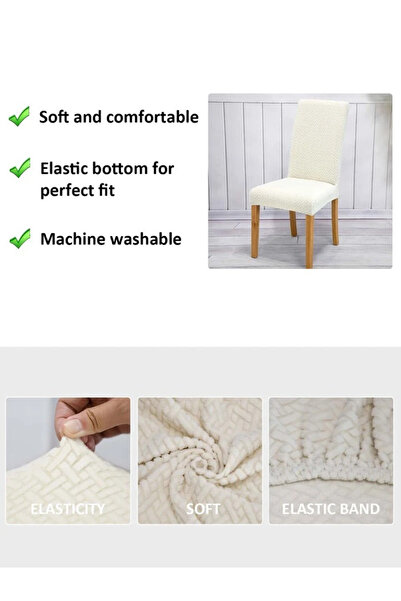uzhanem Κάλυμμα καρέκλας υψηλής ποιότητας, κρεμ χρώμα, 1 τεμάχιο που πλένεται