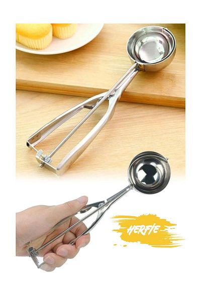 ÖzSima Practical Stainless Halva Ice Cream Ball Shaped Scoop Spoon