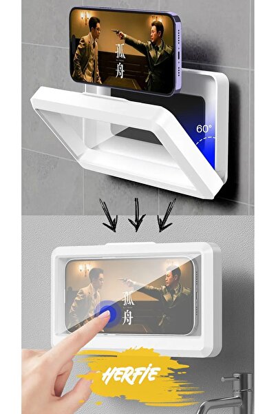 HERFİE Suport pentru telefon rezistent la apă Suport mobil pentru carcasă Ecr...