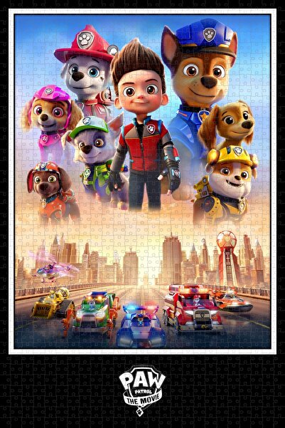 Jeronkarji PAW Patrol: The Movie (2021) Film Posterinin 1000 Parça Puzzle Yapbozu Sürüm2