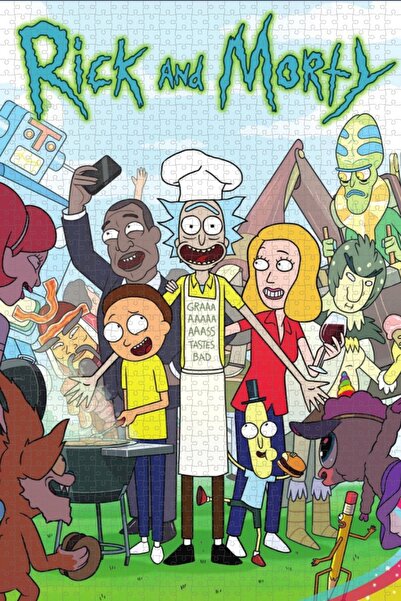 Jeronkarji Rick and Morty (2013) Sürüm3 Film Posterinin 1000 Parça Puzzle Yap...