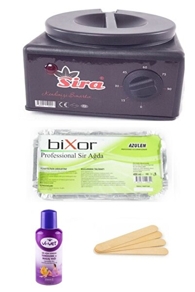Bixor Azulen Kalıp Sir Ağda Seti Isıtıcı Kazanlı – Azulen Waxing Set With Wax...