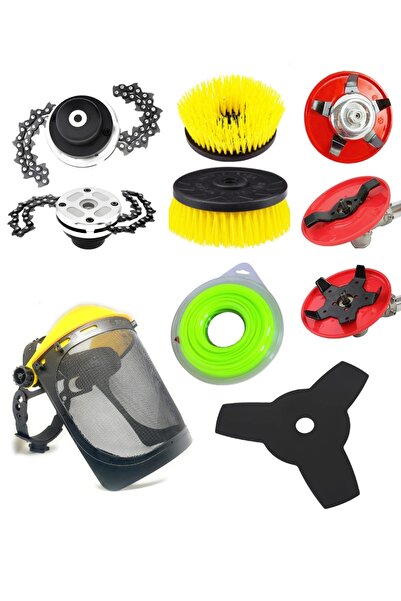 ABLACKS Benzinli Tırpanlara Uyumlu Maske – Zincirli Başlık–toprak Karıştırıcı...