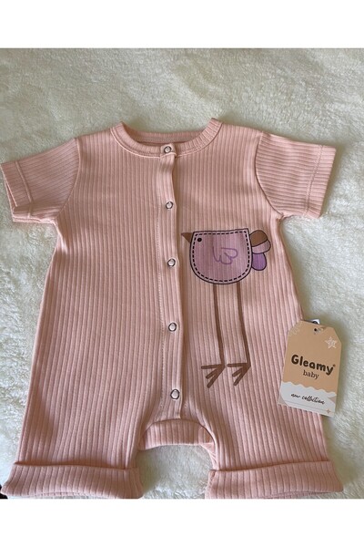 Gleamy FINDIK BEBE KIDS BIRD PATTERN شورت قصير الأكمام بذلة (ZIBIN)