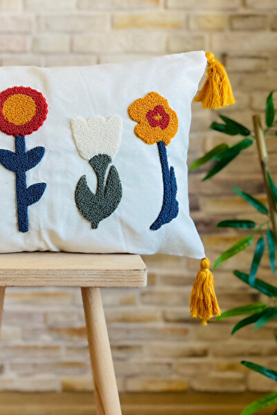 SWITA Single Decorative Special Design Punch Embroidered Throw Pillow Cover