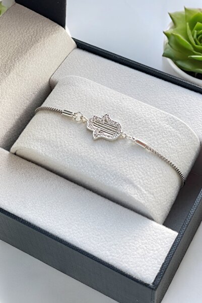 TAKIPORT Elevator Silver Zircon Stone Women's Bracelet - Colorfast Adjustable