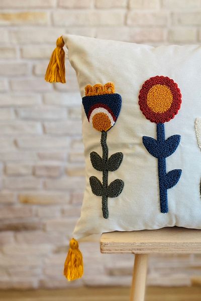 SWITA Husă de pernă cu design special decorativ unic brodat cu pumn