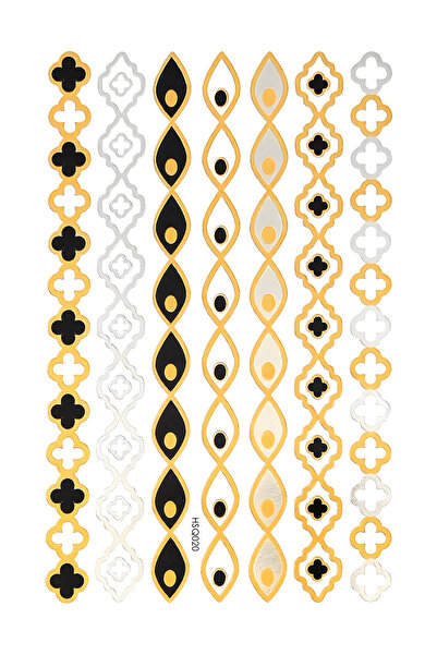 BP Tattoo Gold Tattoo Yonca Bileklik Dövme Metalik Altın Siyah Tattoo