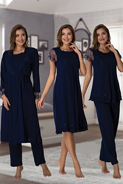 Effort Pijama Effortt Navy Blue Maternity Pregnant Set of 4 2050