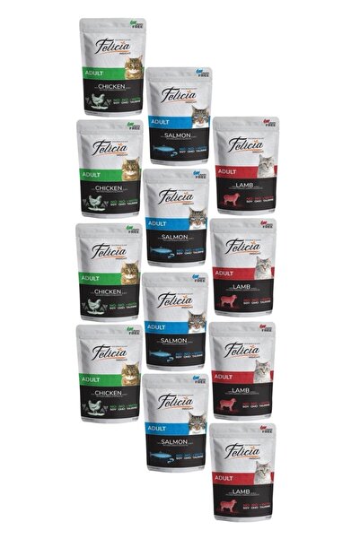 Felicia Tahılsız Yetişkin Yaş Kedi Maması 85 Gr Karışık Paket Somon-kuzu-tavu...