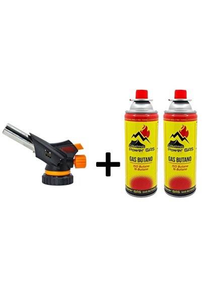 CAMPING TIME Çakmaklı Pürmüz Touch Set 2 Adet Bütan Propan Kamp Gazı Kartuş 4...