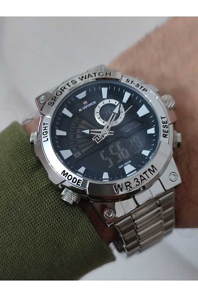 Naviforce Men's Wristwatch - Double Cord, Digital & Analog 2100