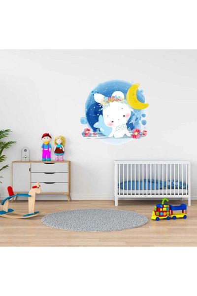 KT Decor Autocolant de perete pentru cameră pentru copii iepuraș drăguț