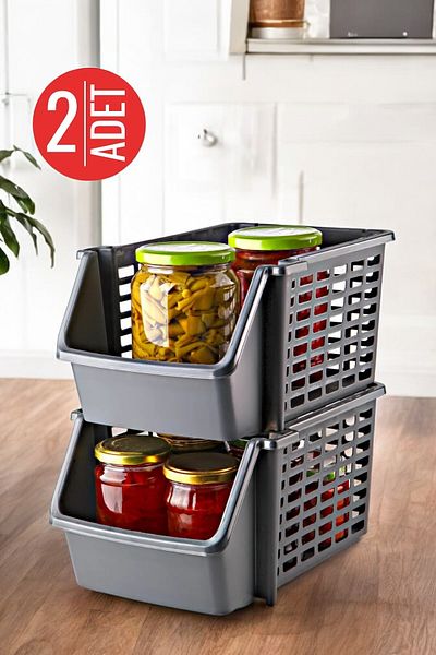 NY HOME 2 Pieces Anthracite Under-Basin and Refrigerator Organizer