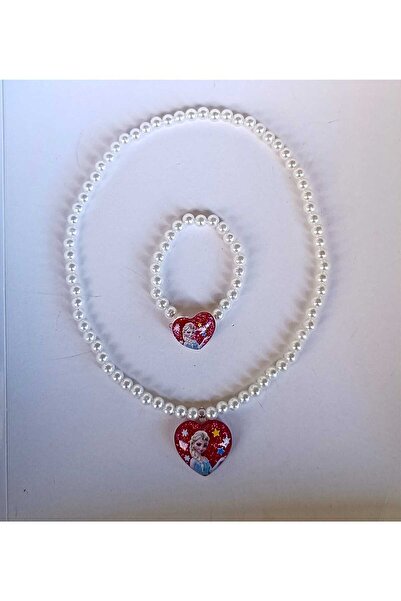 Eva Rose Karlar Ülkesi Prensesi Elsa  Kolye Ve Bileklik Set, Frozen Çocuk Kolyesi Ve Bilekliği