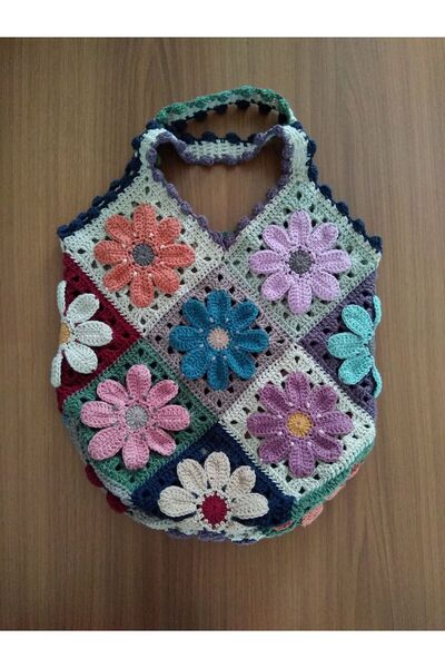 Guashe Hand Knitted Motif Bag