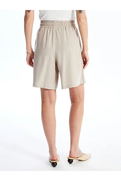 LC Waikiki Pantaloni scurți LCWAIKIKI Classic pentru femei - Talie elastică, amestec de in