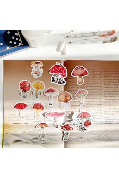 Hume Craft Set de autocolante cu ciuperci Bullet Journal / Scrapbook / Notebook / Autocolant / Decal