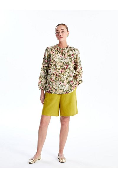 LC Waikiki Damen-Shorts aus Leinenmischung mit elastischem Bund