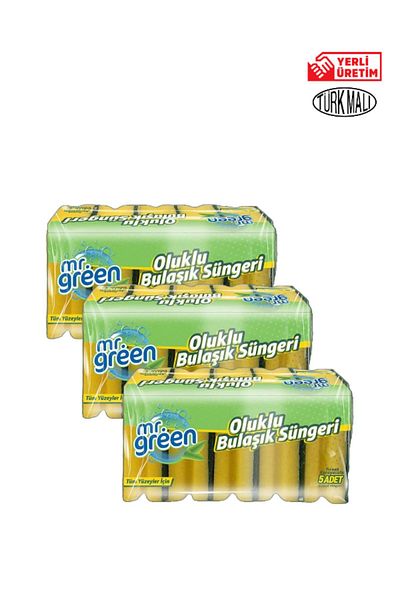 Mr Green Dish Sponge Corrugated Mr.Green 5 x 3 Pack