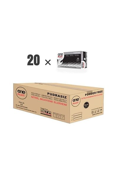 Oneplus Nitrile Gloves Black Powder Free M (20 Pack*100 Pieces)