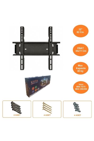 Efırsat Avm Ufix 32'' Inç 82 Cm Tüm Modellere Uyumlu Sabit Duvar Askı Aparatı...