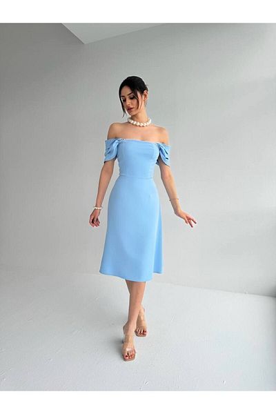 GİZONLY Rochie MIDI cu perle