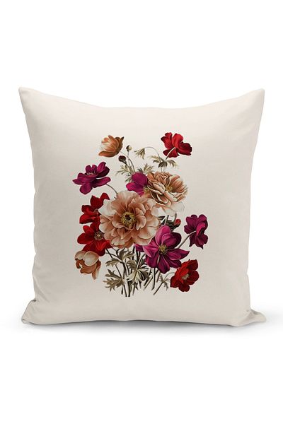Bertille Home Seria Flower/Vintage, cu imprimare digitală pe două fețe, set de 8 huse de pernă (set de huse de pernă)