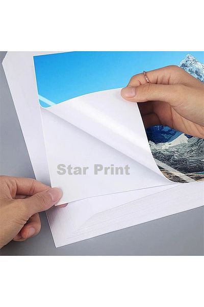 starprint 20 Pieces 150gsm A4 Adhesive Glossy Photo Paper Sticker Inkjet Compatible