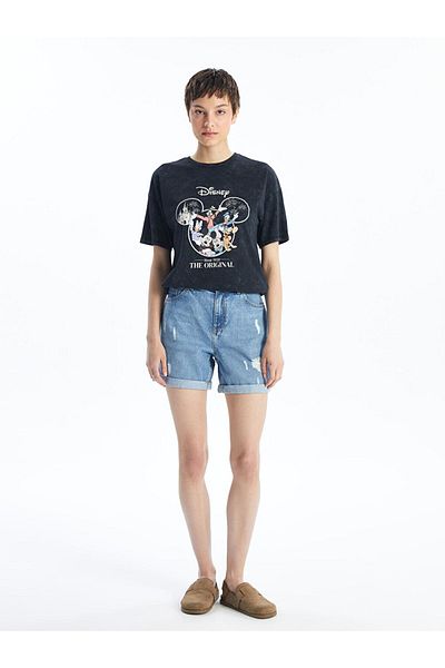 LC Waikiki Tricou pentru femei LCW Mickey and Friends cu mânecă scurtă