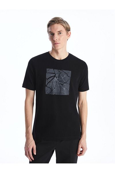 LC Waikiki Crew Neck Short Sleeve Printed Pique Men's T-Shirt