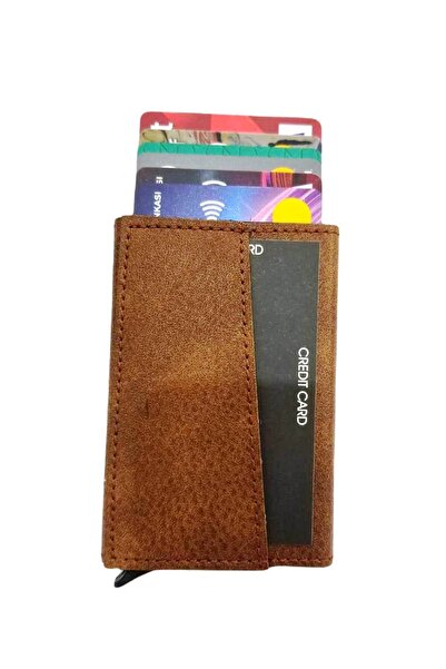 Emek Secrid Automatic Mechanism Metal RFID Blocker Brown Card Holder