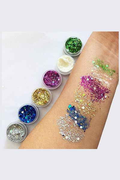 ROSEVELT Glitter Sparkling White Face Makeup - Gel Form Glitters