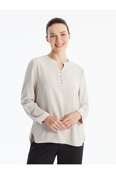 LC Waikiki Women's Long Sleeve Leakage Collar Blouse