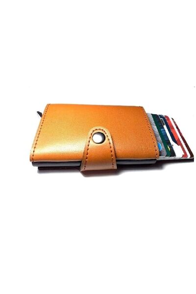 Emek Brown Automatic Mechanism Wallet with Money Compartment Card Holder RFID Protected