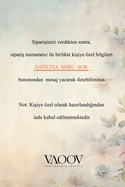 VAOOV 925 Ayar Gümüş Arapça Yazılı Isim Kolye