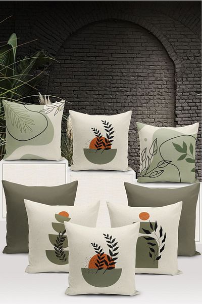 Bertille Home Seria Minimalist - Set de 8 huse de pernă cu imprimare digitală
