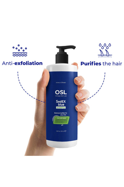 OSL Omega Skin Lab Sedex Şampuan 200ml, Sağlıklı Saç Derisi İçin Kepek Önleyici Tedavi ve Kaşıntı Giderici,
