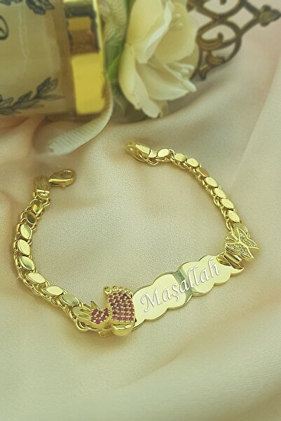 VAOOV Kadın Gümüş Maşallah Yazılı Çocuk ve Bebek Bileklik bb003