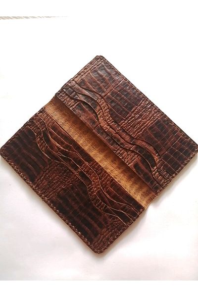shopExxtra 9x19 cm Snur de lumânare Utilizat din piele lată lucrată manual - Portofel închis