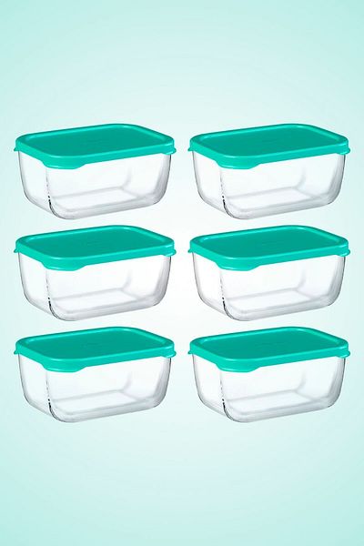 Paşabahçe 6-Piece Snowbox Storage Container Set - 420cc - Green with Lid