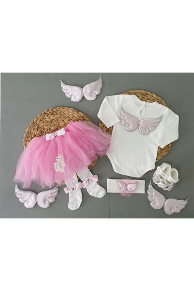 Genel Markalar Furyakids 0-6 Ay 5 Parça Yenidoğan Melek Kanatlı Özel Gün Kız ...