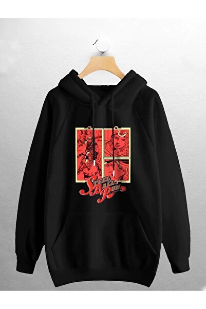 JoneBase سويت شيرت بغطاء للرأس كبير الحجم للجنسين من Jojos Bizzarre - 100% قطن