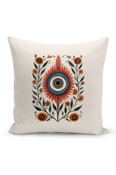 Bertille Home 8-Piece Evil Eye Series Digital Printed Throw Pillow Cover Set - Double Sided Evil Eye Pillow Cover Set