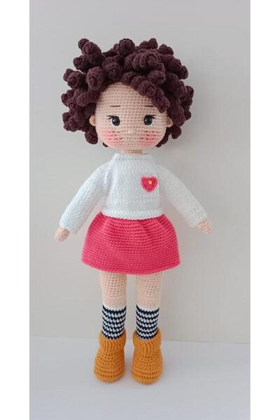 OYUNCAKPARK Bukle Saçlı Bebek Amigurumi Organik Oyuncak