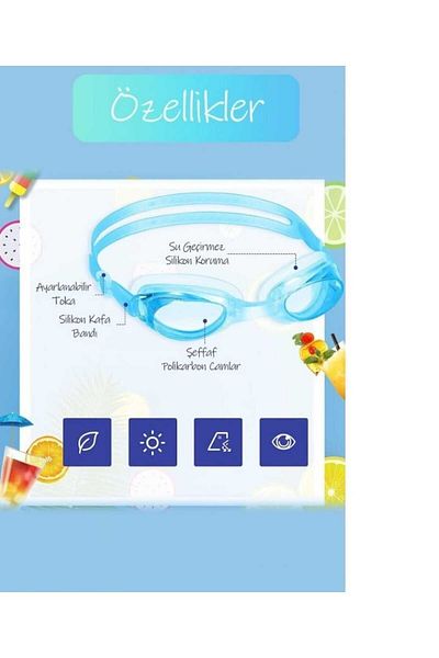 BCFSWİMSPORTS Set albastru Ochelari de înot Set șapcă din pânză Ochelari de înot pentru piscină