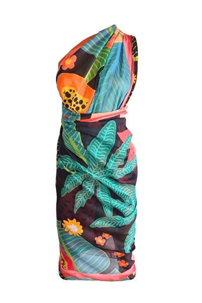 Bolder Mango Patterned Pareo Sheer Fabric